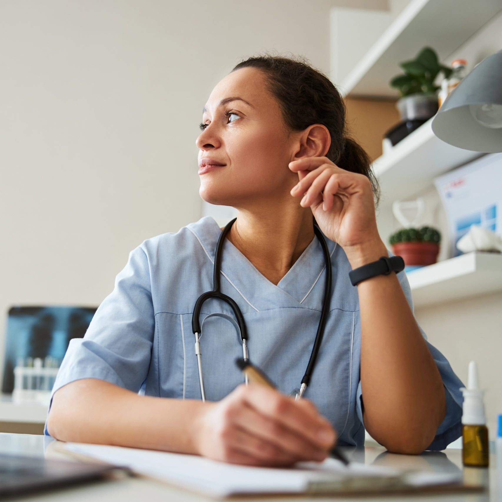 bigstock-Dreaming-Medic-Rubbing-Her-Ear-404177432-scaled-1-1 A woman in Texas wondering "How Late Can You Take the Abortion Pill?"