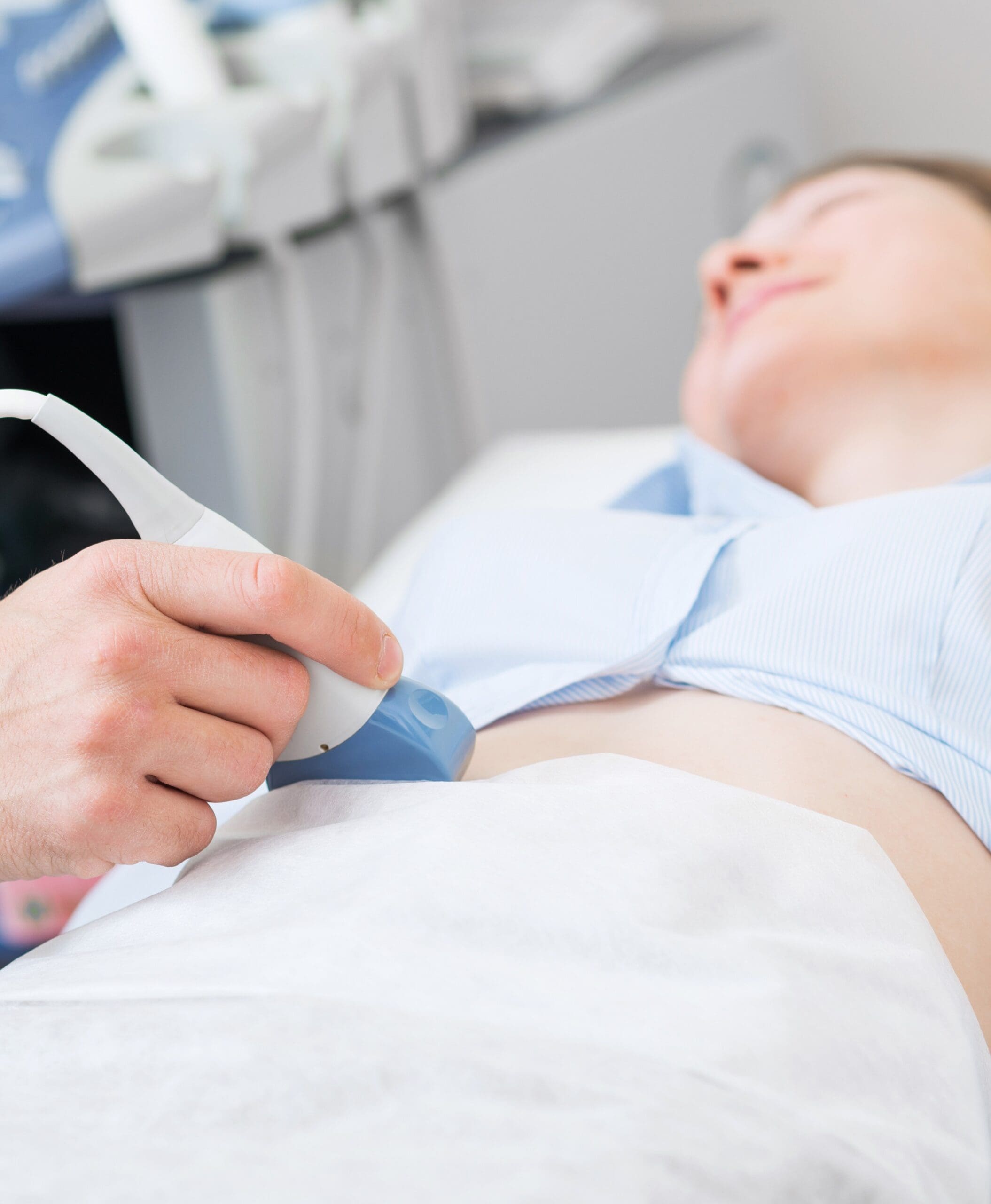 bigstock-Doctor-Doing-Ultrasound-Screen-329558020 A woman taking a free and confidential pregnancy test at Choices Resource Center